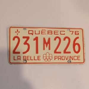 montreal olympic 1976 quebec license plate